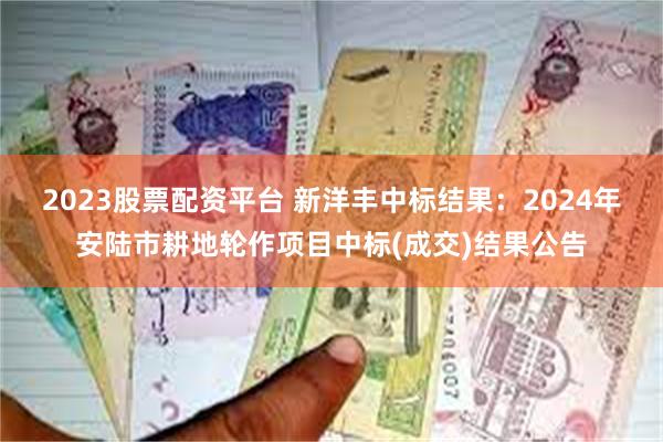 2023股票配资平台 新洋丰中标结果：2024年安陆市耕地轮作项目中标(成交)结果公告