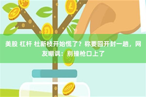 美股 杠杆 杜新枝开始慌了？称要回开封一趟，网友嘲讽：别撞枪口上了